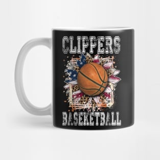 American Flag Personalized Clippers Proud Name Basketball Mug